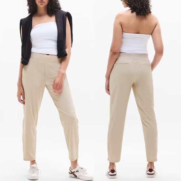 Athleta Brooklyn Mid Rise Ankle Pants 14 Avalone Stretch Slit Lightweight $99 - Picture 3 of 16